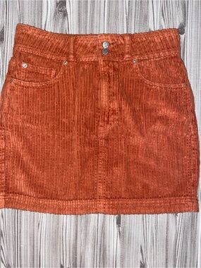 BDG Rust Orange Corduroy Mini Skirt